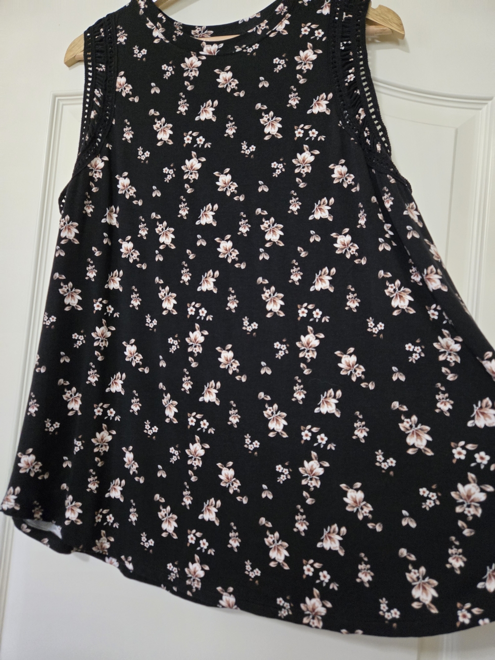 Maurices Black Tank with Light Pink And Taupe Floral Pattern - Picture 4 of 8
